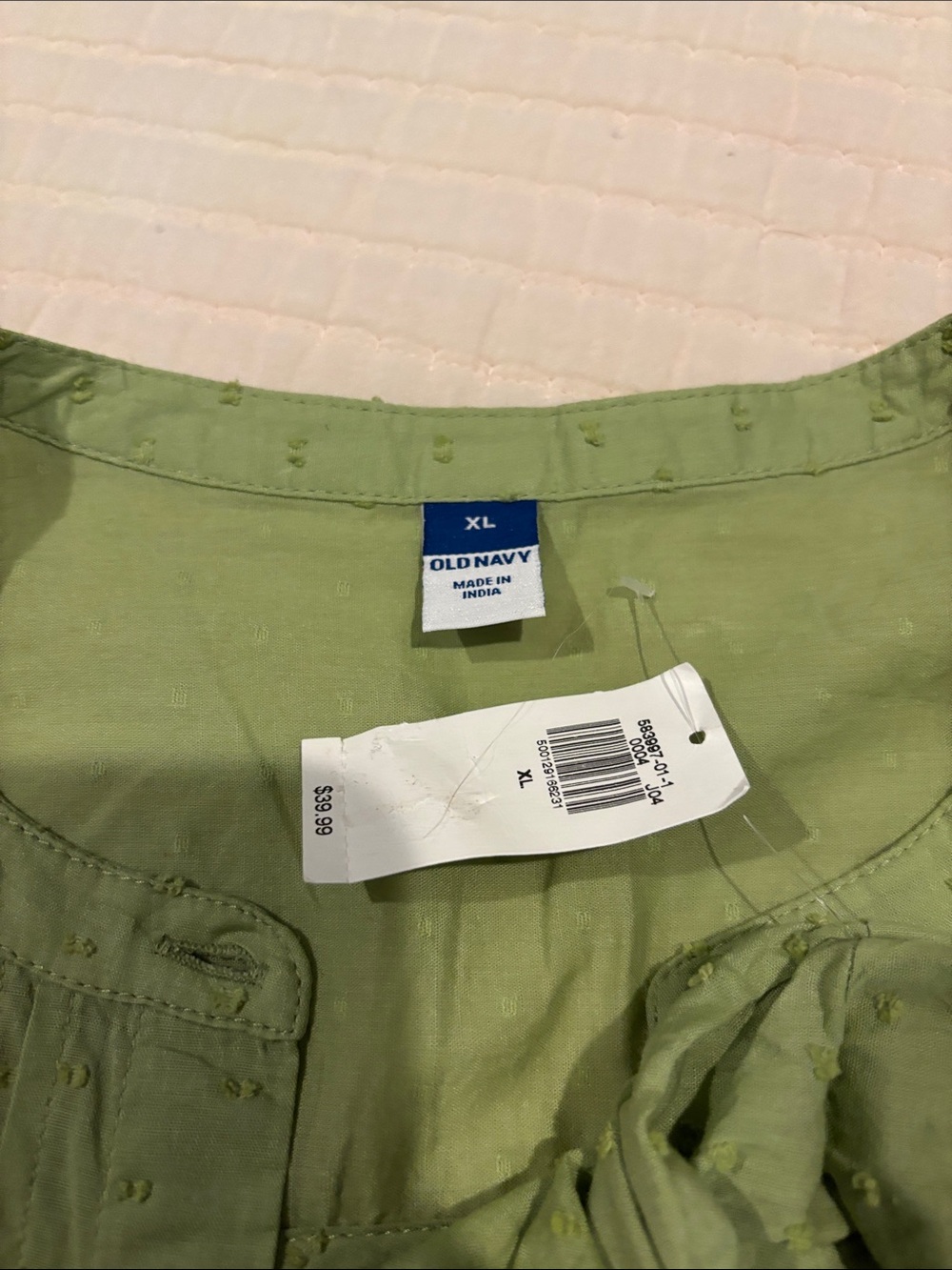 Old Navy Olive Green Lightweight Pintuck Shirt Jacket - Picture 2 of 3